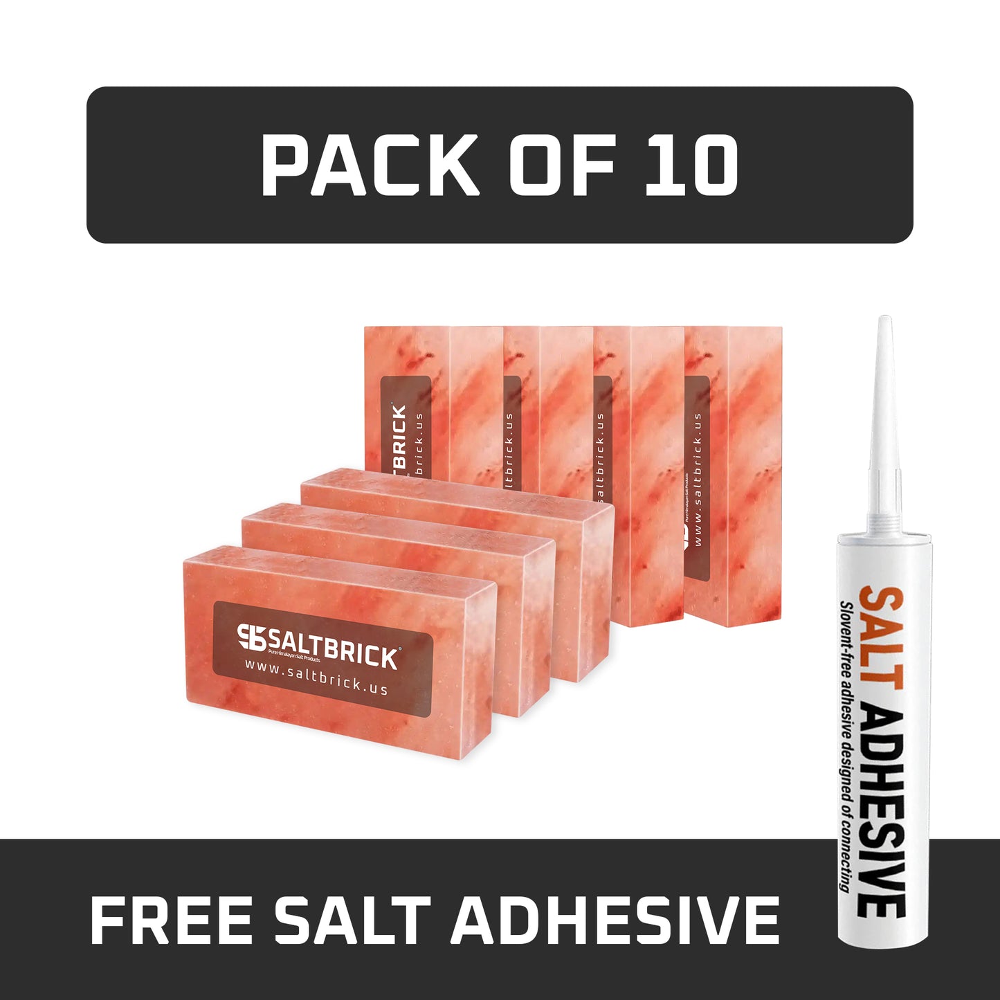 10 Salt bricks with adhesive