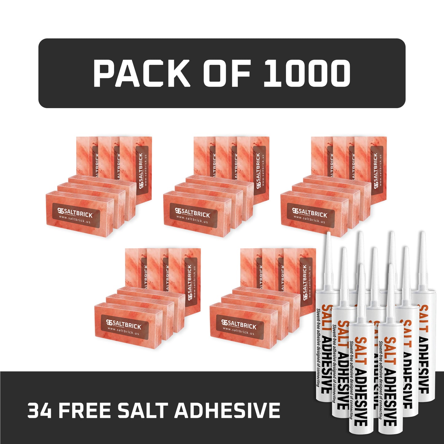 1000 salt bricks with adhesive