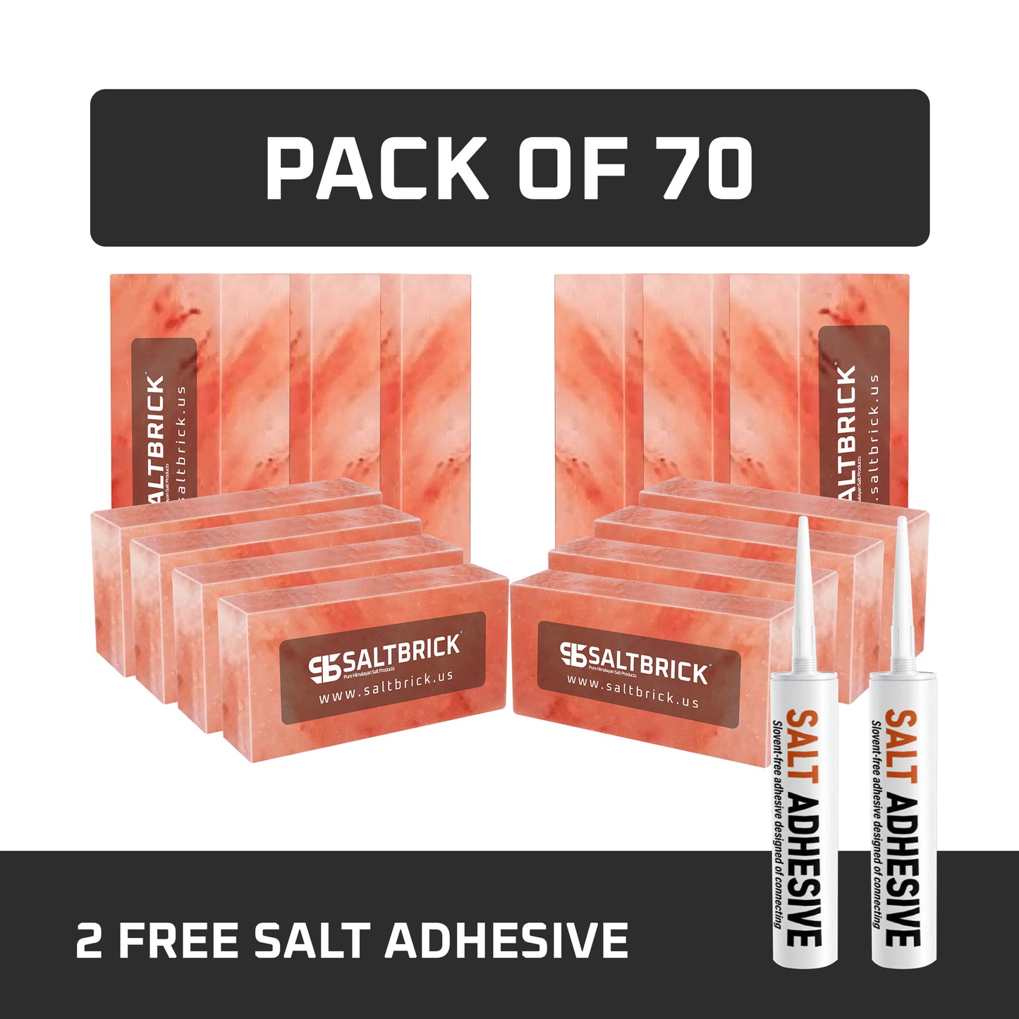 70 salt bricks with adhesive