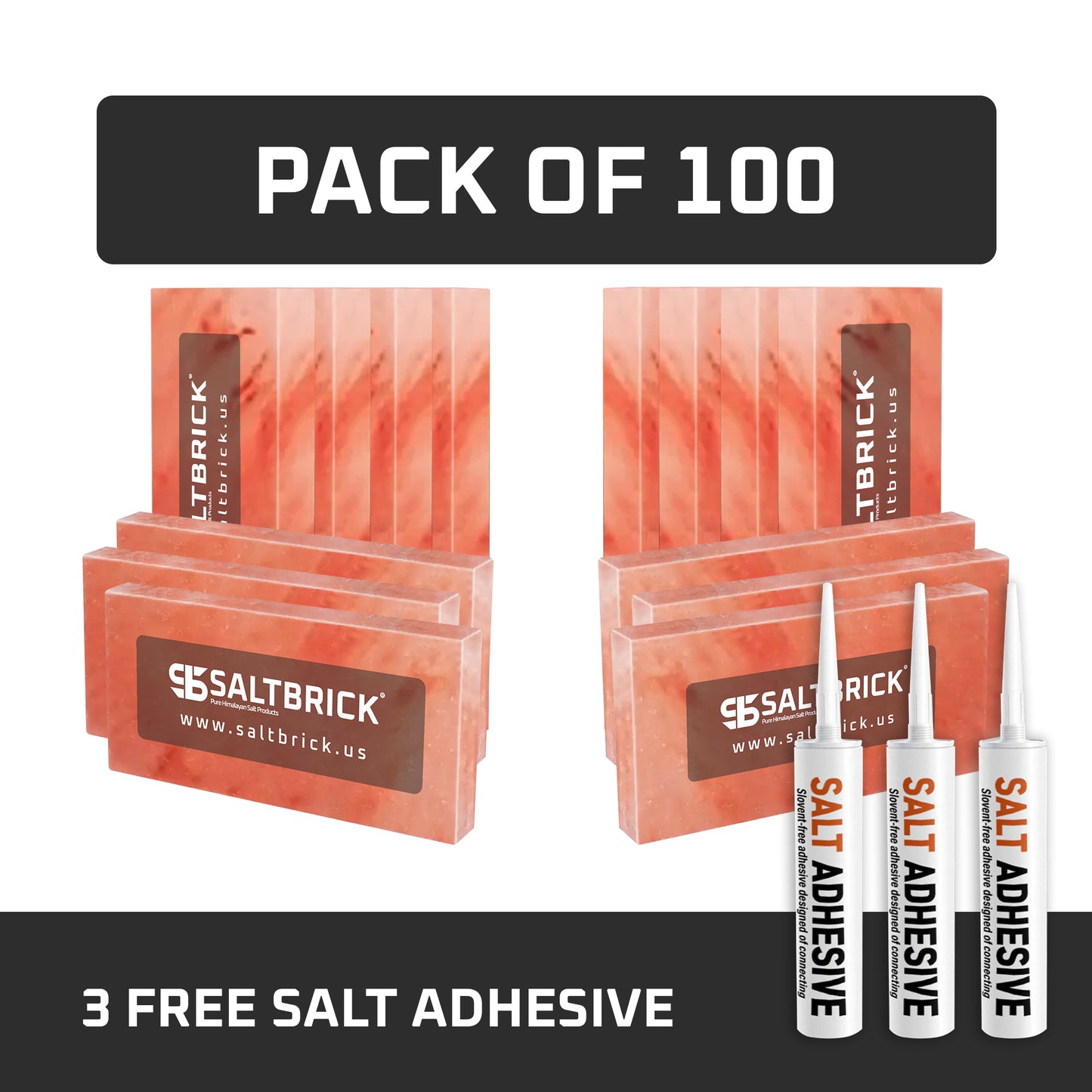 100 salt bricks with adhesive