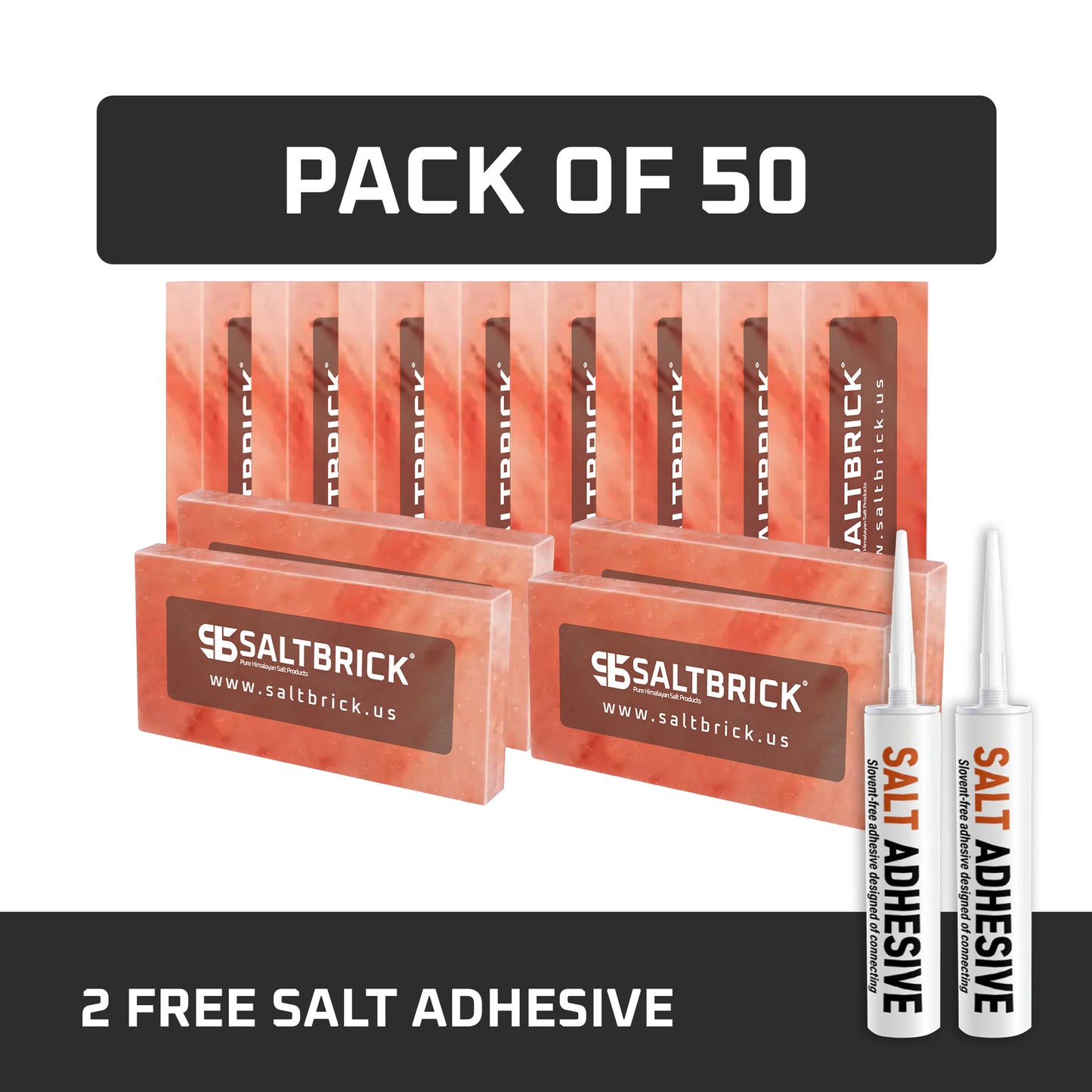 50 salt tiles with adhesive