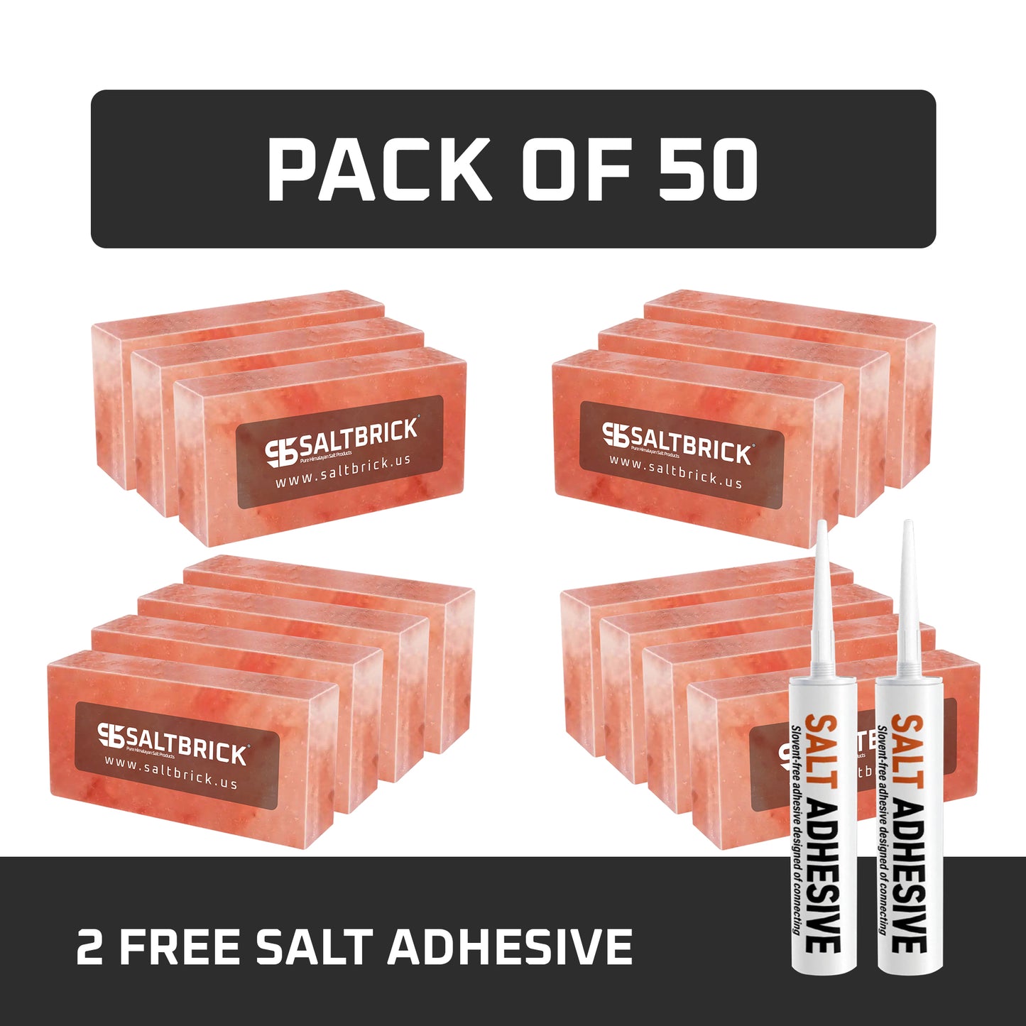 50 Salt Bricks with Adhesive