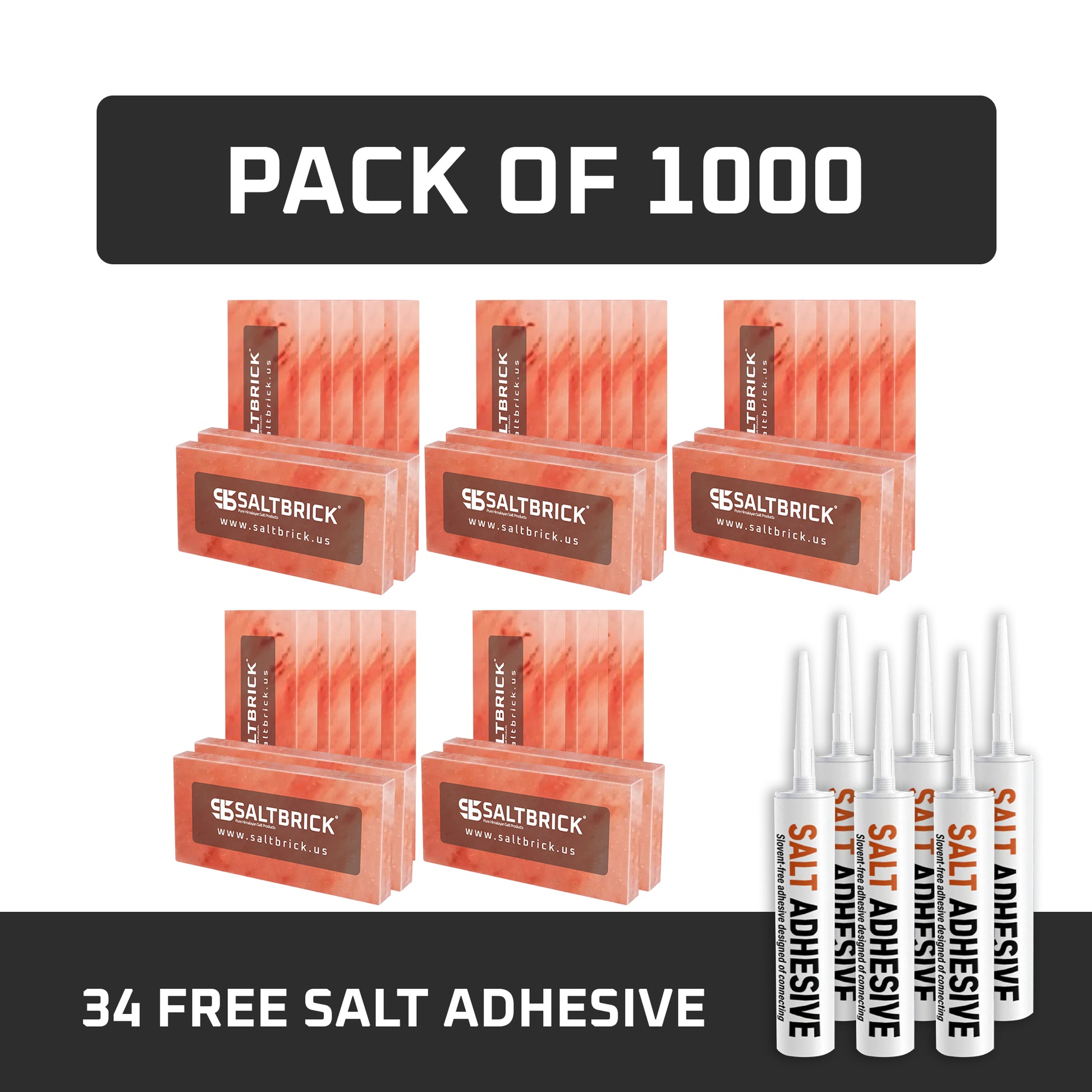 1000 salt tiles with adhesive