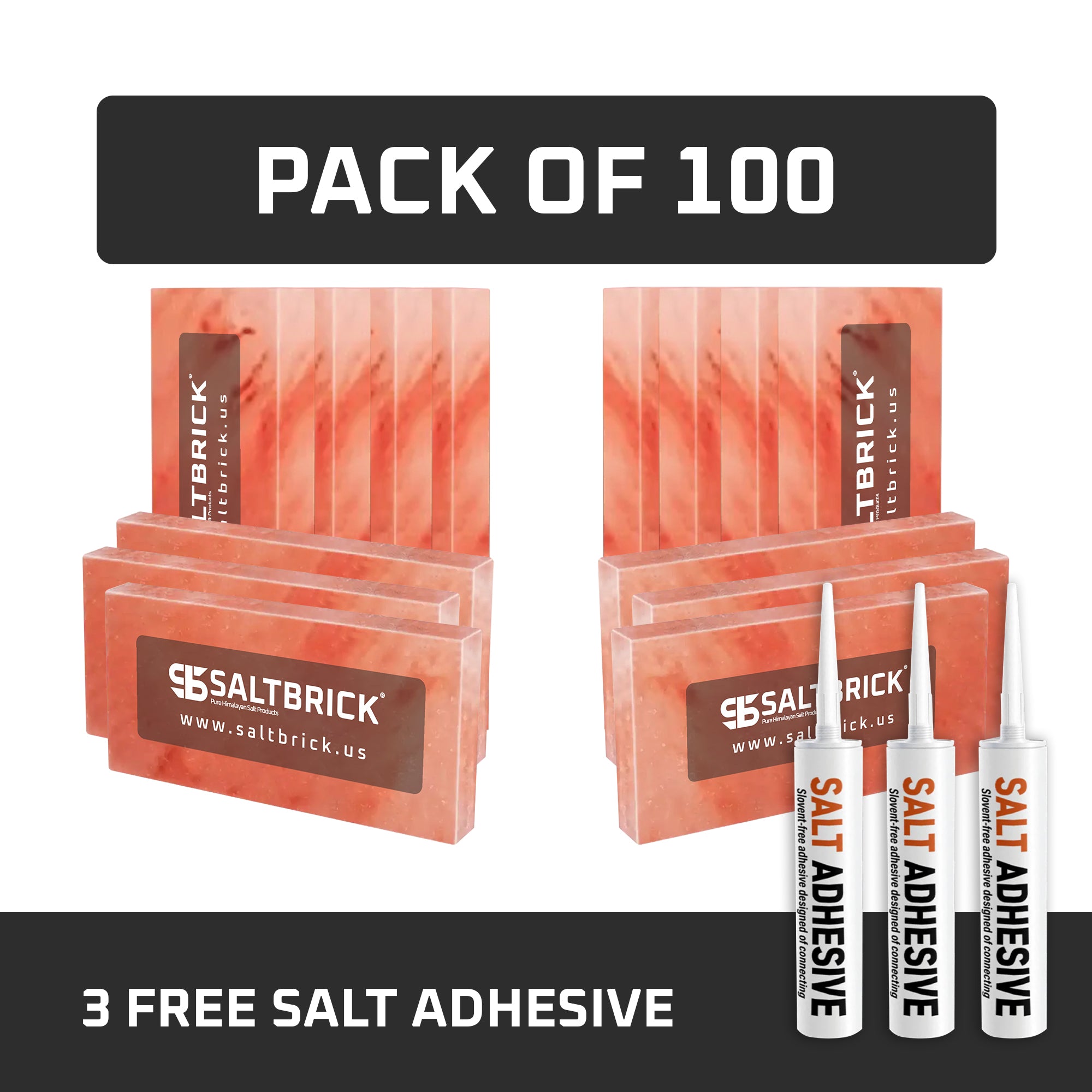100 salt bricks with adhesive