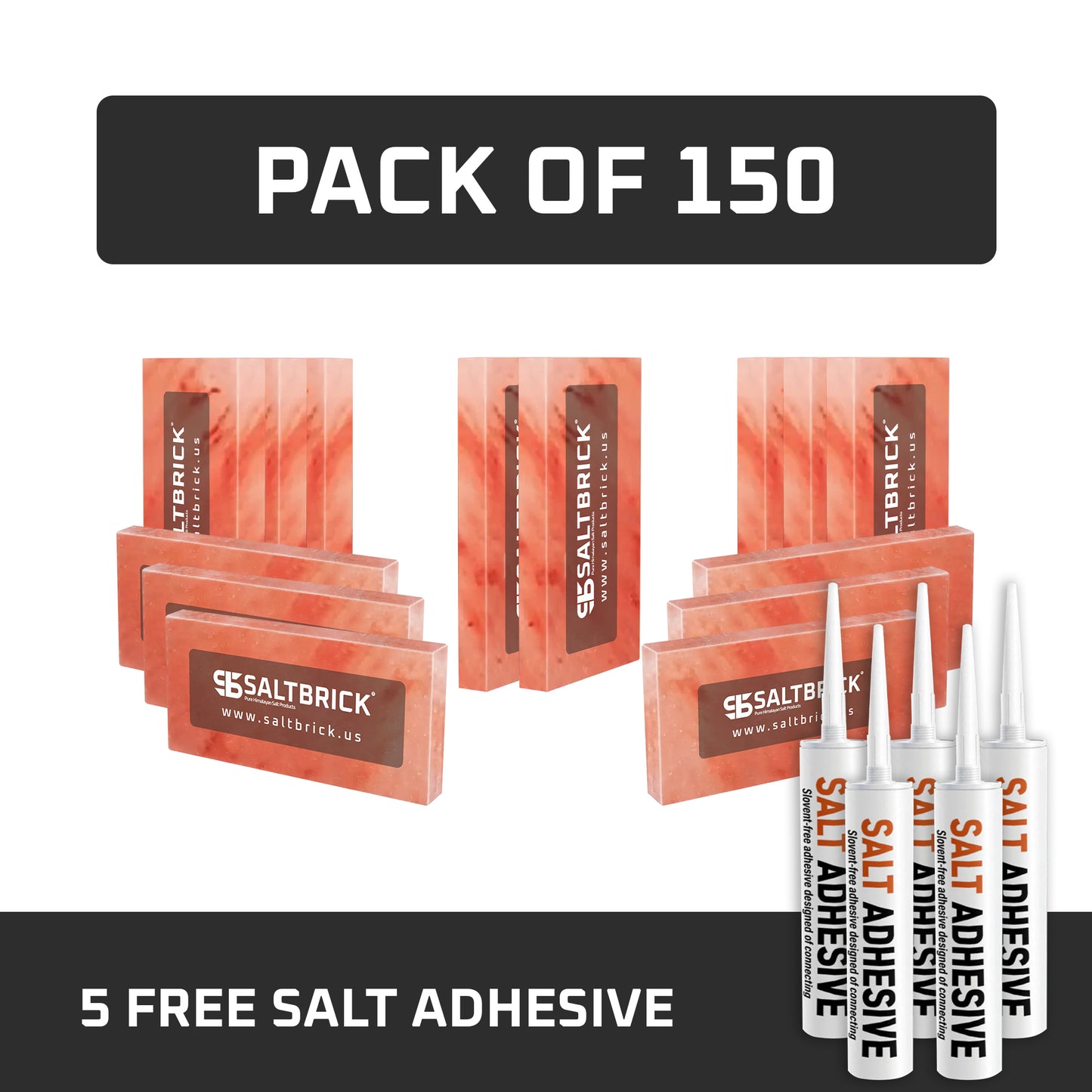 150 salt bricks with adhesive