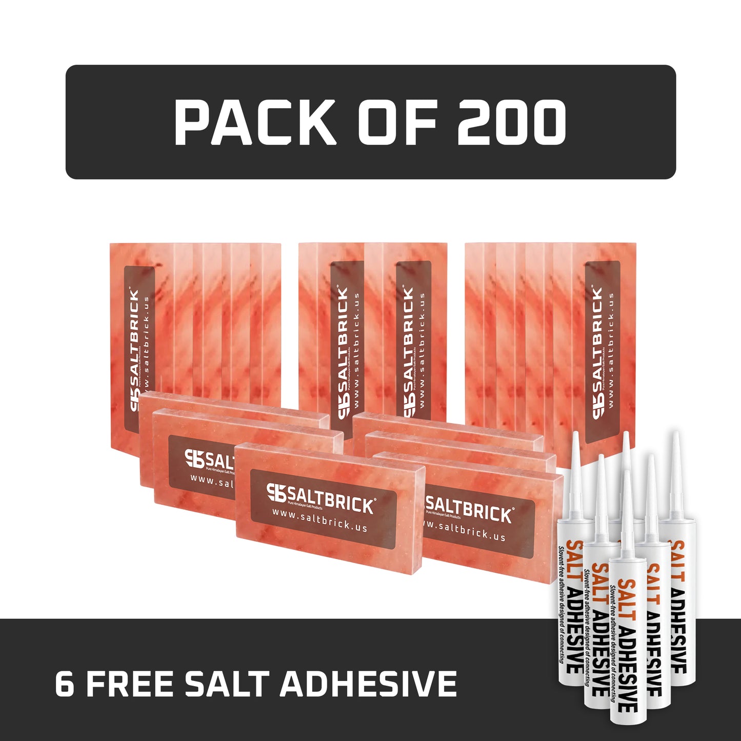 200 salt tiles with adhesive